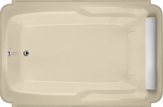 Atlandia 74'' L Soaking Bathtub, Bone, White