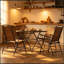 Ensemble de mobilier de jardin gain de place, ensemble repas de patio pliable, ensemble de conversation de jardin cinq pièces
