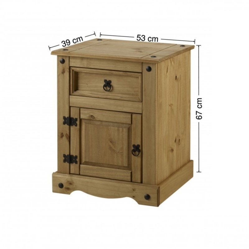 Palmea 53cm W Bedside Table, Antique Wax