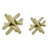 2 Piece Abstract Gold Geometric Sculpture Set