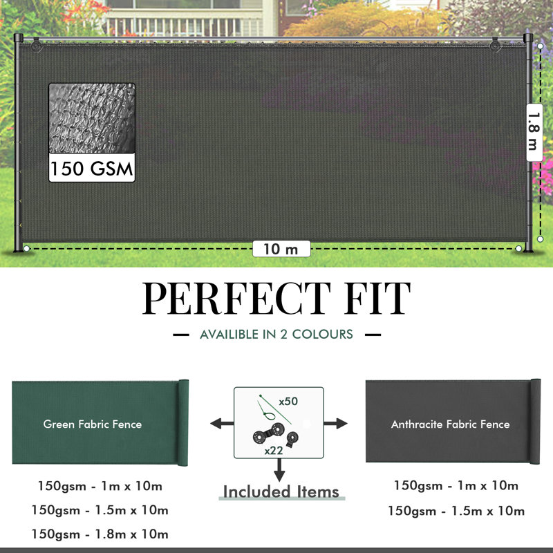 Fabric Fence 30cm H x 20cm W Fabric Fence Panels Included