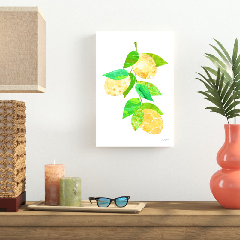 «Summer Lemons II» par Courtney Prahl - peinture sur toile tendue, H 18 po x l 12 po x P 1,25 po