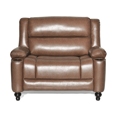 50" Wide Tufted Faux Leather Upholstered Manual Recliner Chair