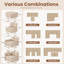 Canapé modulaire en velours côtelé luxueux de 125 pouces de largeur, canapé modulaire à 6 places avec repose-pieds, canapé modulaire réversible en U-106950560