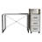 Minimalist Writing Desk with Side Cabinet – Light Grey-1048624973