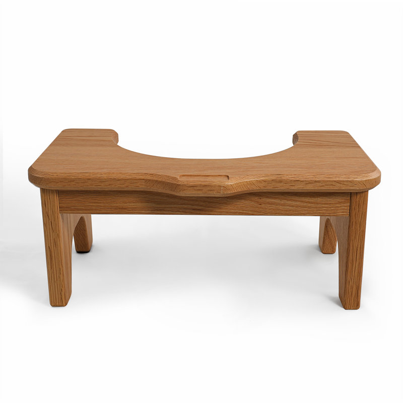 CONSDAN Squatting Toilet Stool, USA Grown Solid Oak, Constipate Helper Stool for Bathroom, Brown