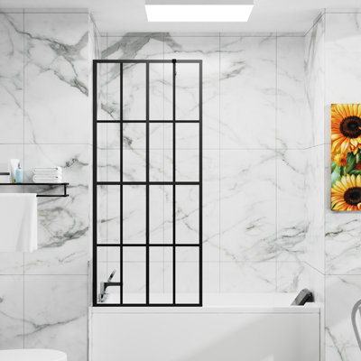 - W x 72'' H Slab Door Framed Shower Door with Silk Print
