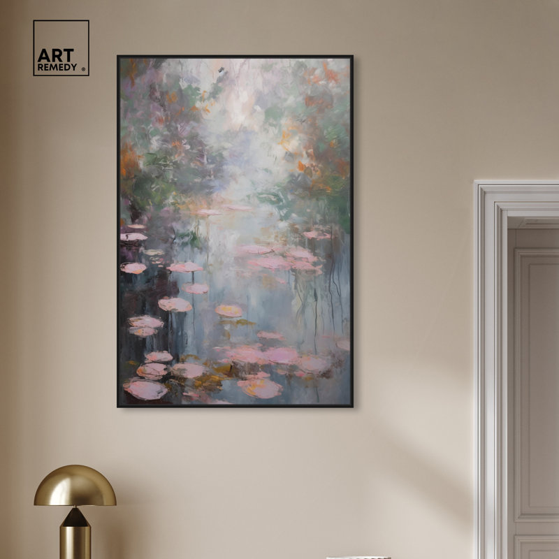Vincent Van Gogh Inspired Landscape Canvas Print with Black Frame
