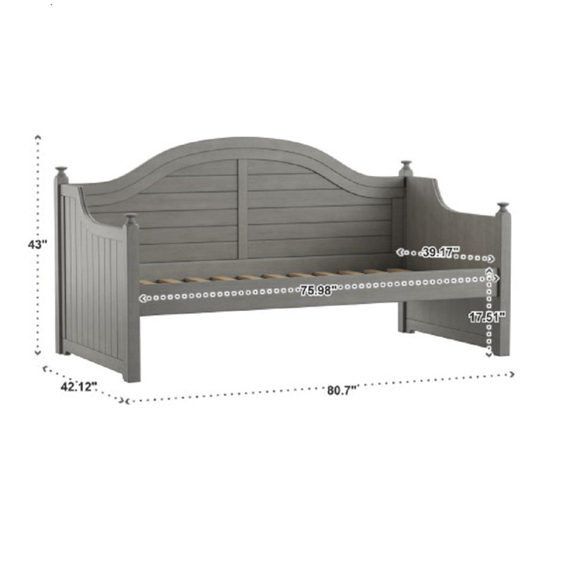 Greicy Daybed, Antique Gray