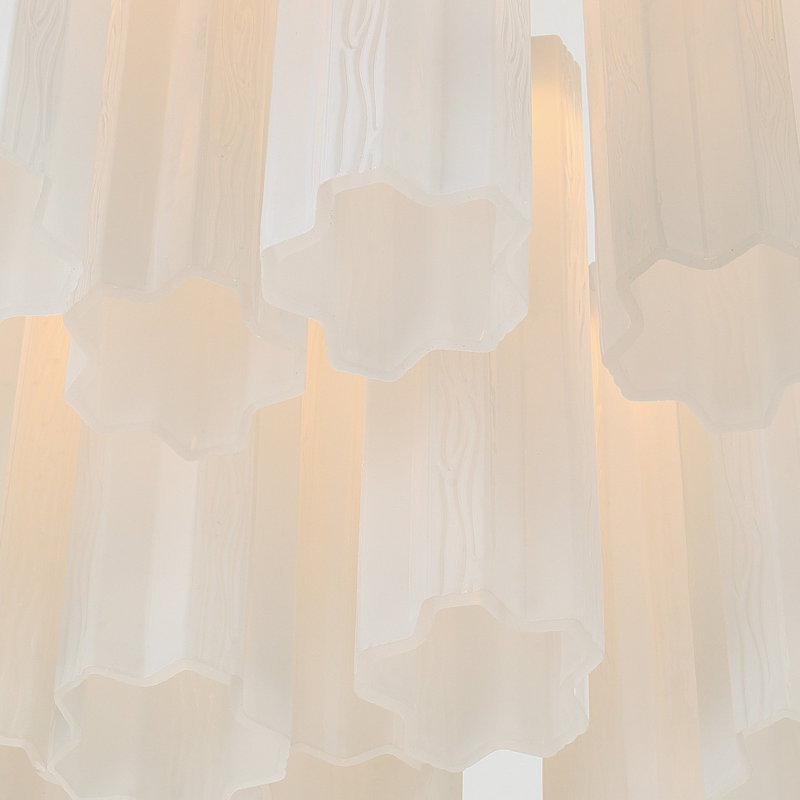 Luminaire suspendu à DEL 36 po Marguerite, 196.5" H x 36" W x 36" D, Blanc, Laiton vieilli