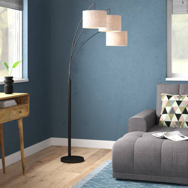 62 Arched Floor Lamp with Remote Control and Bulb Included Latitude Run Base Finish: Brown