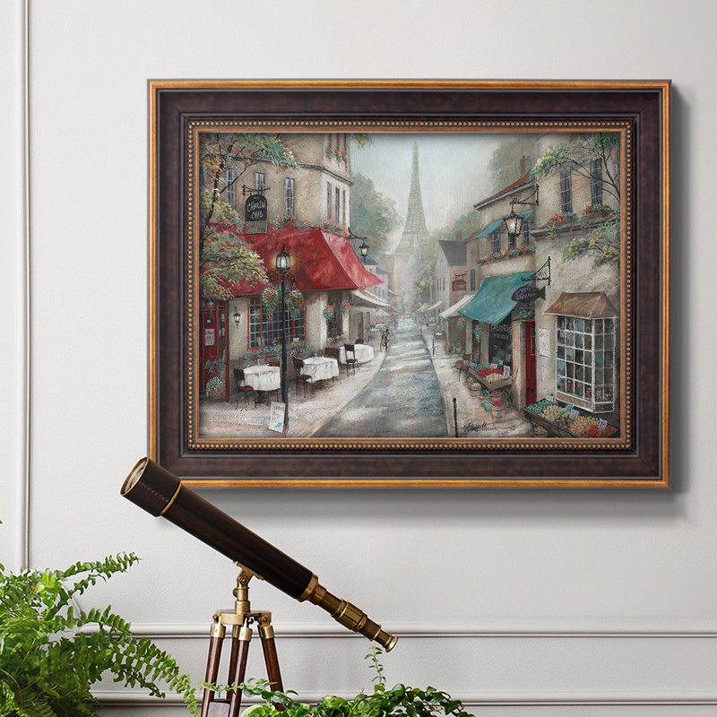 «Eiffel View From Charlie's Café», peinture sur toile encadrée, H 29 po x l 41 po x P 2,5 po