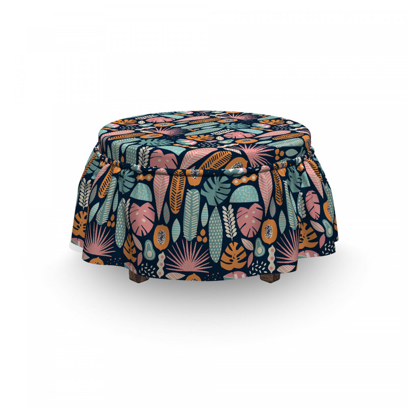Housse pour repose-pieds ornement elements de la jungle