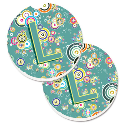 Ceramic Round 2 Piece Car Coaster Set