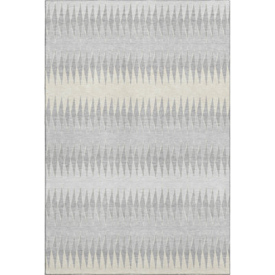 Premium Machine Washable Prisco Silver Rug