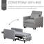 Lounger Sleeper Bed - High-rise Arms, Washable Cover, Grey Multi-functional Chair, 4 For Easy Movement, Adjustable Back