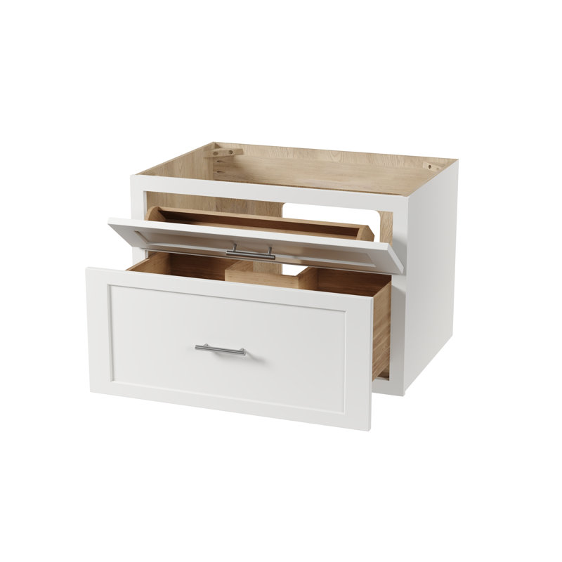 Meuble-lavabo mural simple flottant 30 po Disar, Blanc