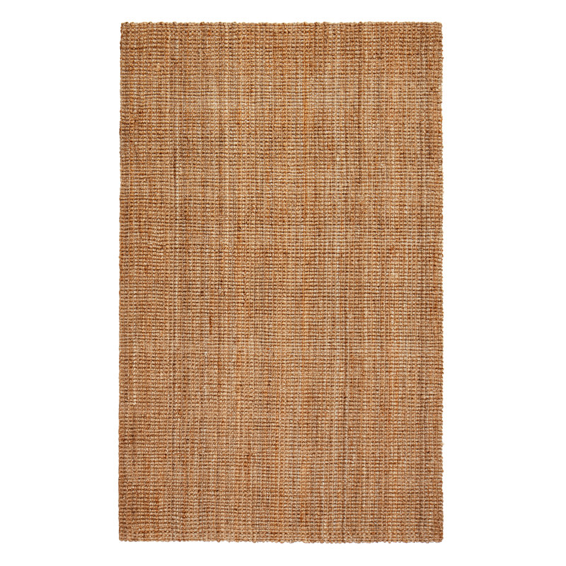 Muski Solid Colour Jute / Sisal Hand Woven Area Rug, Rectangle 91 x 152cm