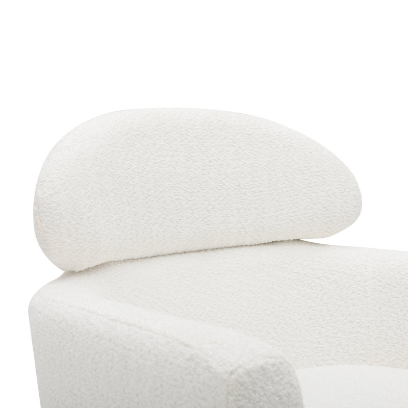 Fauteuil demi-tonneau Demetrius, Mélange de polyester blanc