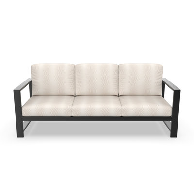 Trasdamad 3-Seater Sofa with Angled Slatted Back Aluminum Frame and Sunbrella Cushions