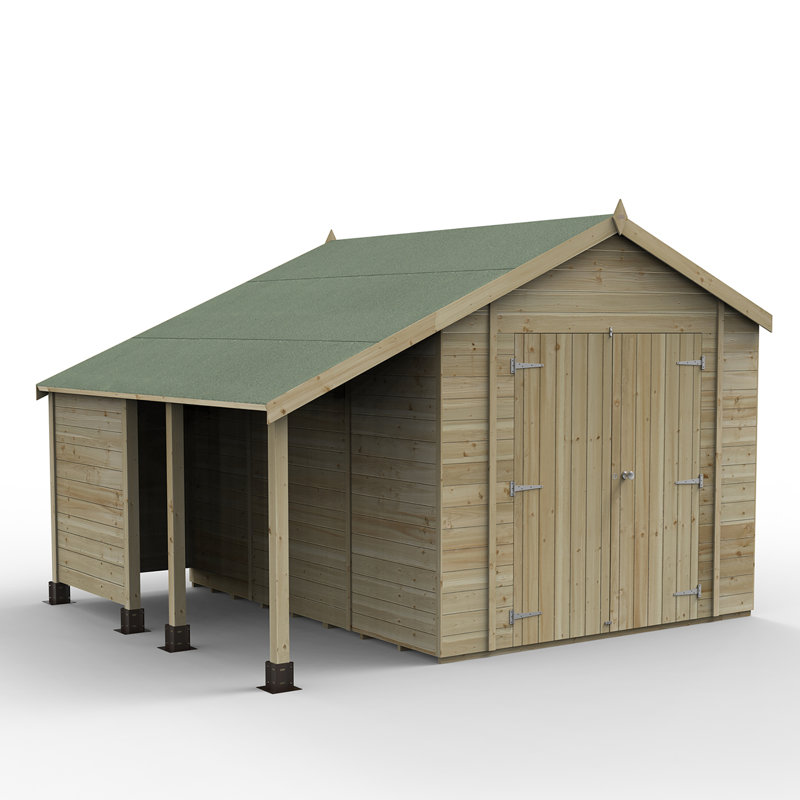 Timberdale 10 x 8 Dble Dr Apex Shed Ls, No