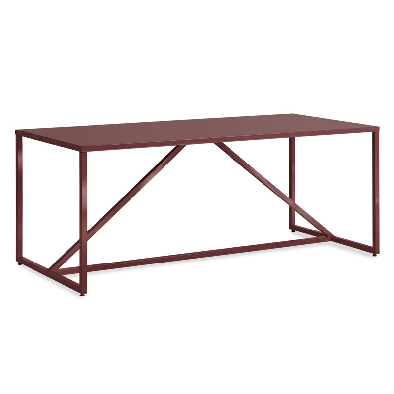 Strut Dining Table, Oxblood, 35" W x 75" L, Standard (29" Height)
