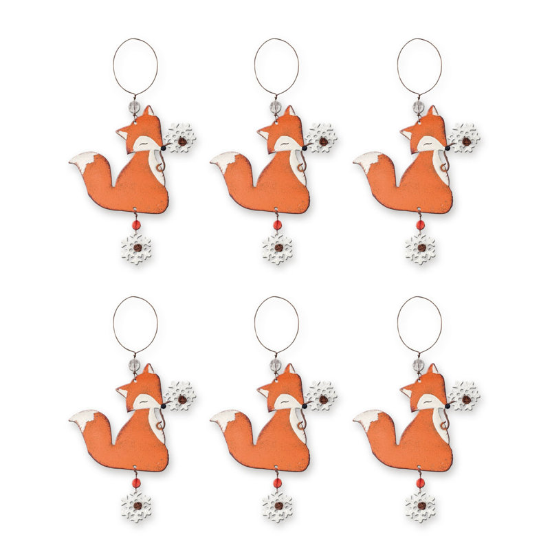 Ornement en métal renard - 6 pièces