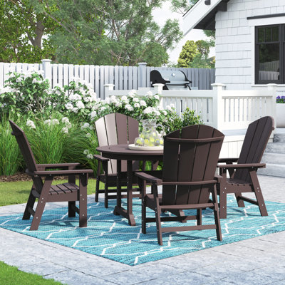 Laguna 4 - Person Patio Dining Set Umbrella Hole Included Round Table