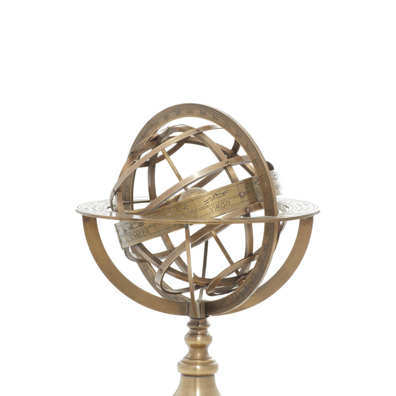 Brass Metal Compass Educational/Geographic Earth Gold Globe
