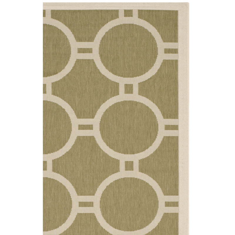 Arneshia Geometric Green/Beige Area Rug, Rectangle 8' x 11'