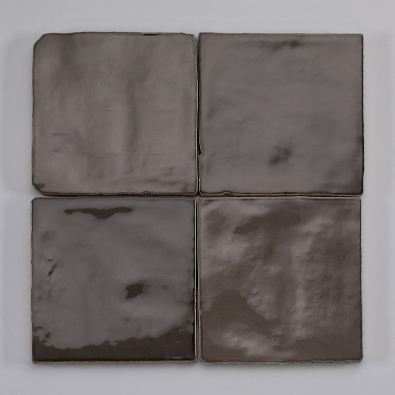 Carreau de céramique 4 "x 4" Zellige, Gris / nuage