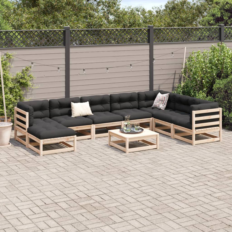 Pennard 70cm Wide U-Shaped Patio Sofa, Natural Pine