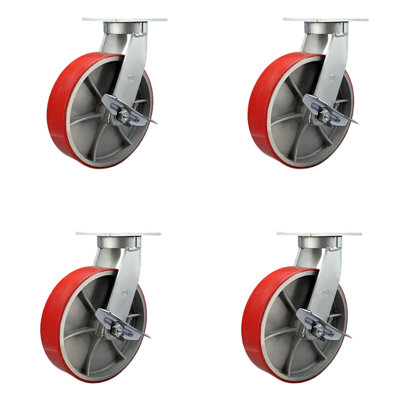 Roulettes en polyuréthane robuste sur fonte