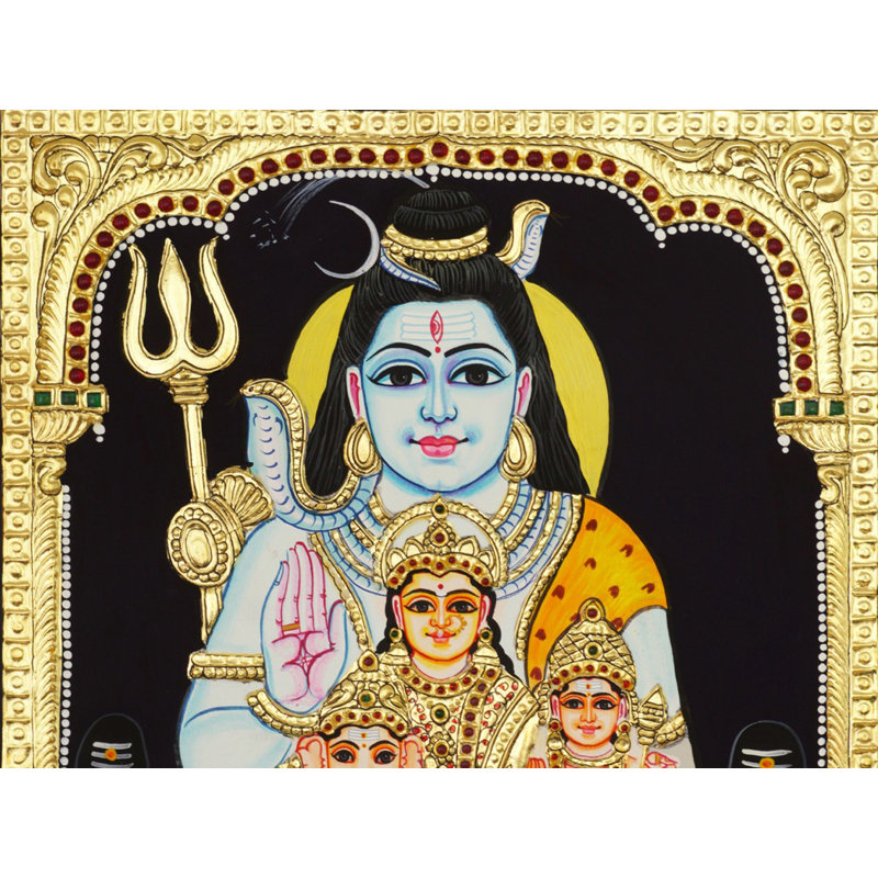 Shiv Parivar | Peinture de Tanjore par My Angadi | Pour la décoration murale