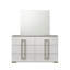 Commode à 6 tiroirs de style contemporain Olivia en bois blanc. (INCLURE SEULEMENT LA ROBE)