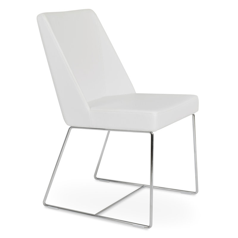 Prisma Metal Solid Back Side Chair, White