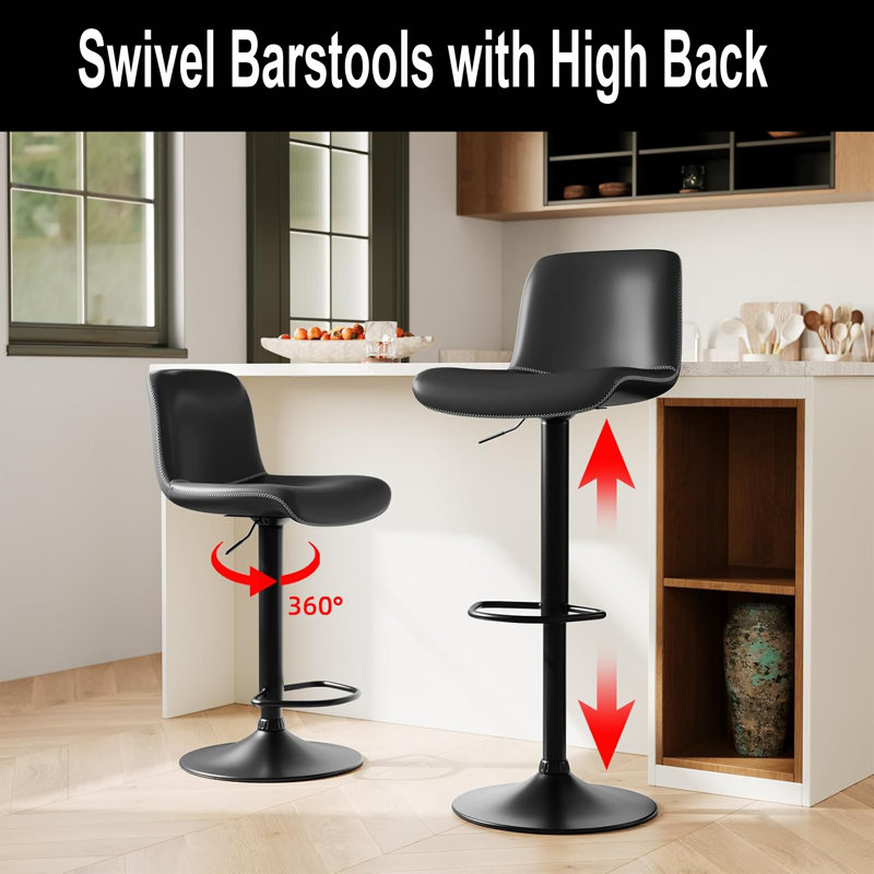 Ensemble de 4 tabourets de bar Modern, Noir, noir, noir, noir
