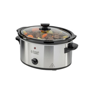 VonShef Slow Cooker 6.5L, Removable Oven to Table Dish, Lid & 3 Heat  Settings, Keep Warm Function for Stews & Curries, Silver