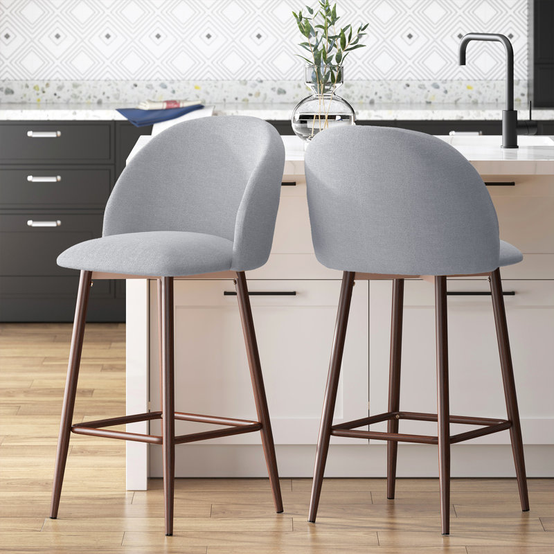 Carvis 26.7'' Counter Stool (Set of 2), Gray