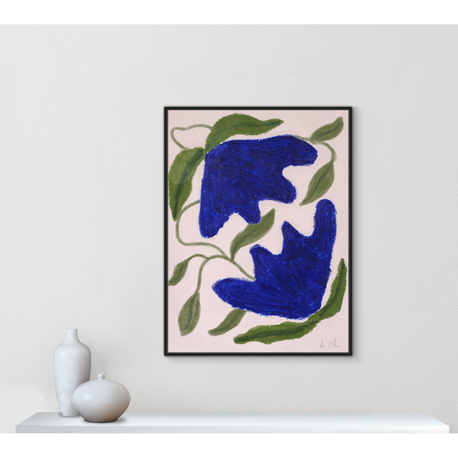 Colette "Blue Anemones No. 02" Print, 49.5" H x 37.5" W, Black