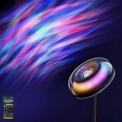 Lampe sur pied avec projecteur Ripple - Lampe d'angle intelligente fonctionnant avec la matière, surface lumineuse de 215 pi 1000LM pour la chambre à coucher, éclairage ambiant moderne pour le salon