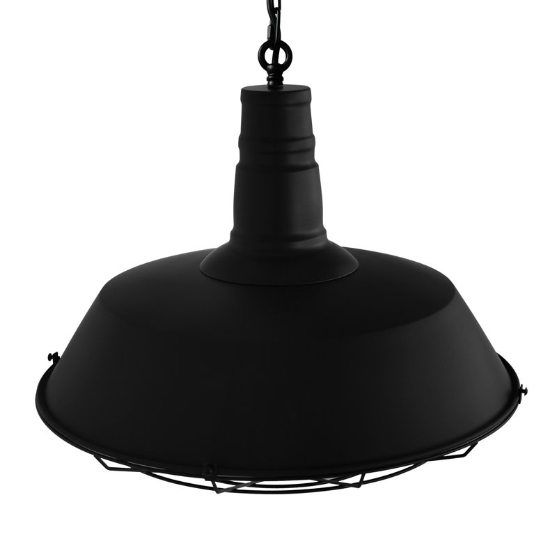 Joey 18'' Black Pendant Light - Adjustable Farmhouse & Industrial Hanging Fixture – 1 Light Mini Dome Chandelier for Kitchen Island, Dining Room, or Entryway