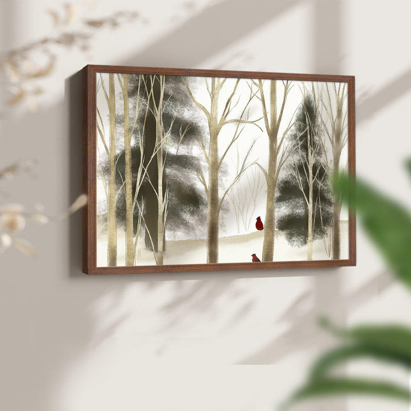 Chirstmas Art-CXLIV -Framed Print - Restickable, H 8 po x l 10 po, Noyer