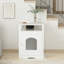 Enceinte de litière moderne en bois avec tablette de rangement et armoire cachée pour l'intérieur.