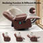 Fauteuil inclinable de massage avec chauffage, fauteuil pivotant à 360 °, porte-gobelet, pour le salon, brun-1970207354