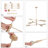 8-Light Gold Dimmable Chandelier with 4 Height Adjustable Rods for Indoor Dry