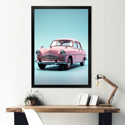 Popart rose et bleu des années 1950, reproduction d'art sur toile