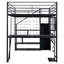 Lit mezzanine en métal à pleine fonction avec poste de travail intégré, garde-robe, escalier de rangement et éclairage à DEL pour économiser de l'espace dans les chambres d'enfants