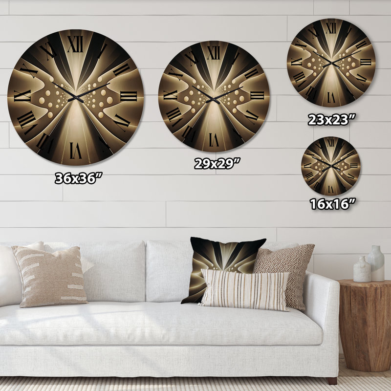 Horloge murale en bois massif Nayelle, Très grand