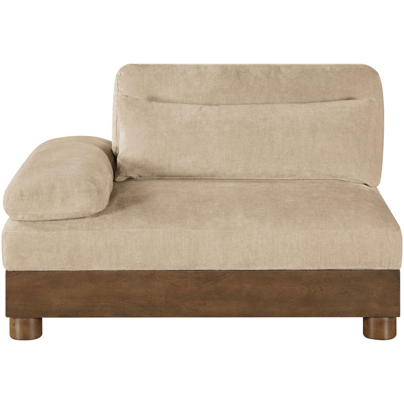 Fauteuil modulaire revêtu de tissu en chenille Turin, Tissu chenille beige, Brun